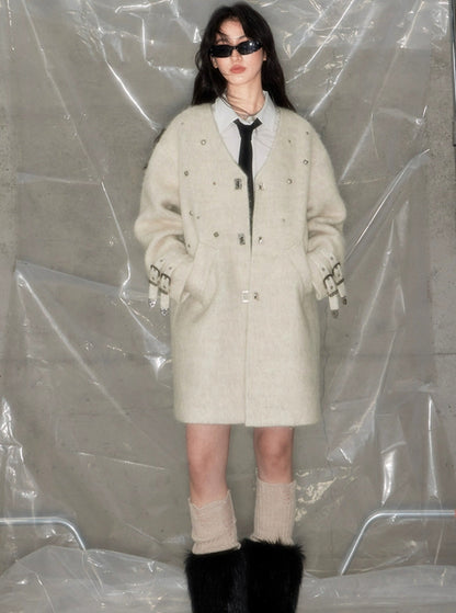 ORIGINAL DESIGN STUDDED SHEEP WOOL COAT