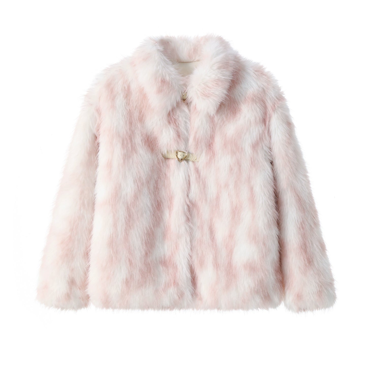 Gradient embellished thermal fur coat