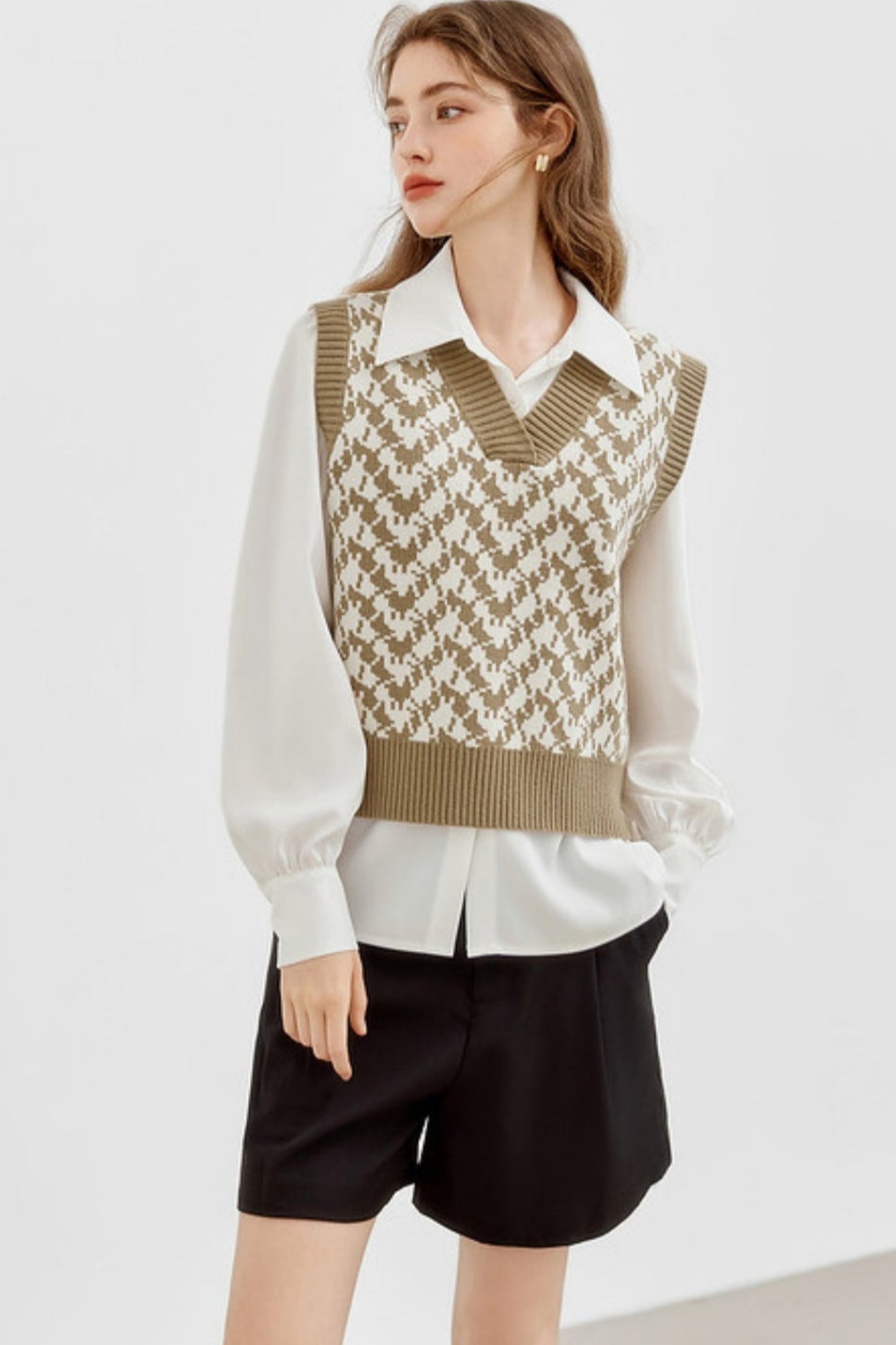 V-Neck Knitted Sweater Vest