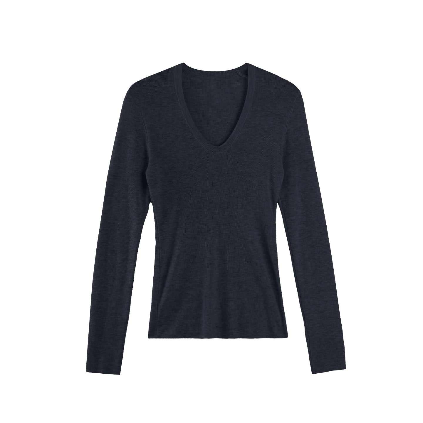 U-Neck Long-Sleeved Knit Top