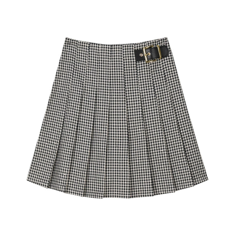 High Waist Style Retro A line Pleated Skirt