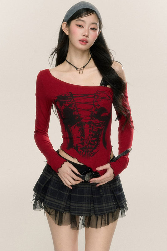 Women's Lace IRREGULAR LONG-SLEEVE TOP