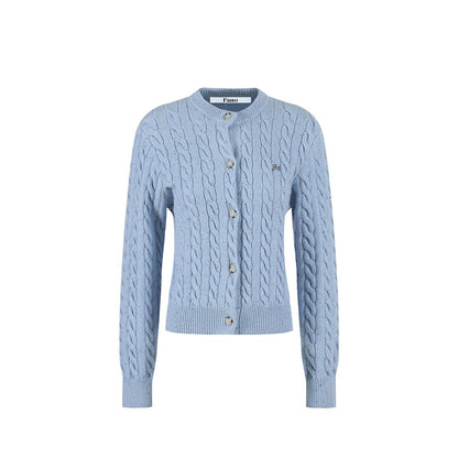 Speckled Cable Knit Cardigan