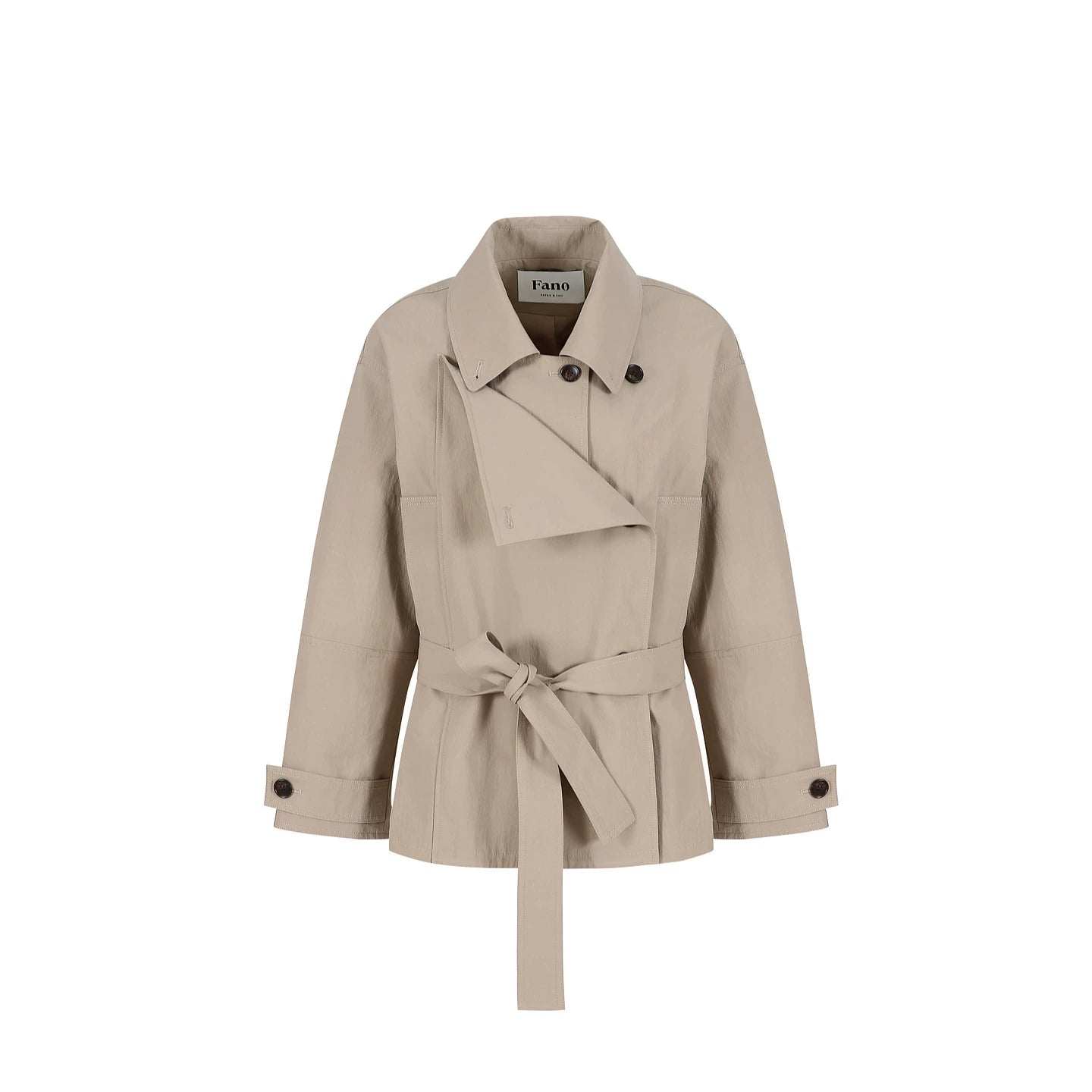 Double-Breasted Lace-Up Trench Coat