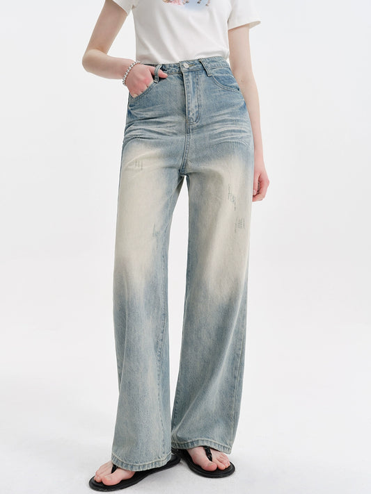 Distressed Washed Light Jeans-Hose