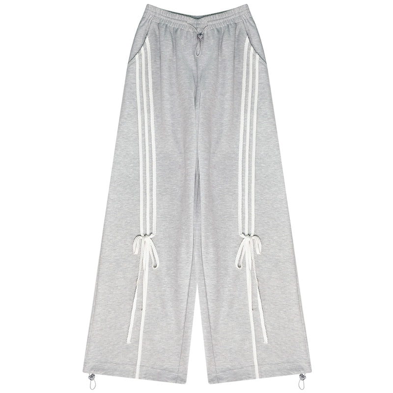 Drape Tie Straight Leg Sweatpants