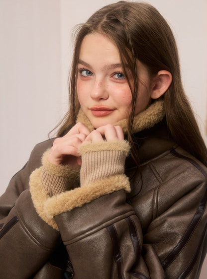 Fur Velvet Leather Jacket