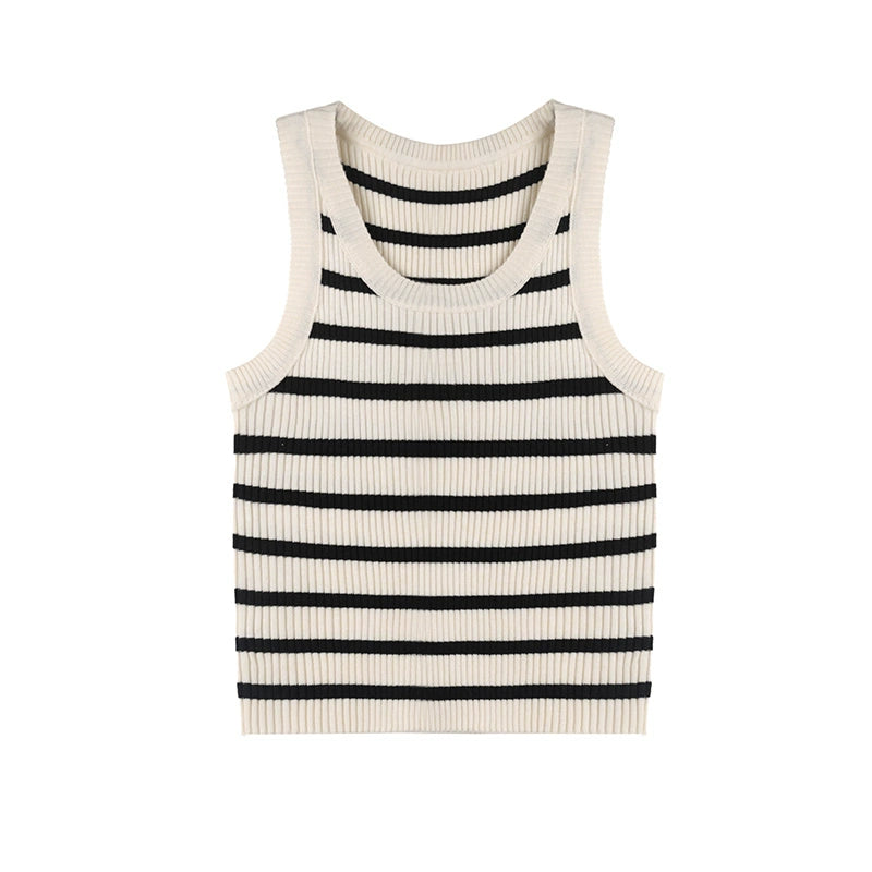 Vintage Striped Wool Blend Vest Top