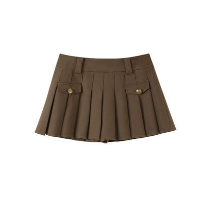 High Retro Pleated Skirt