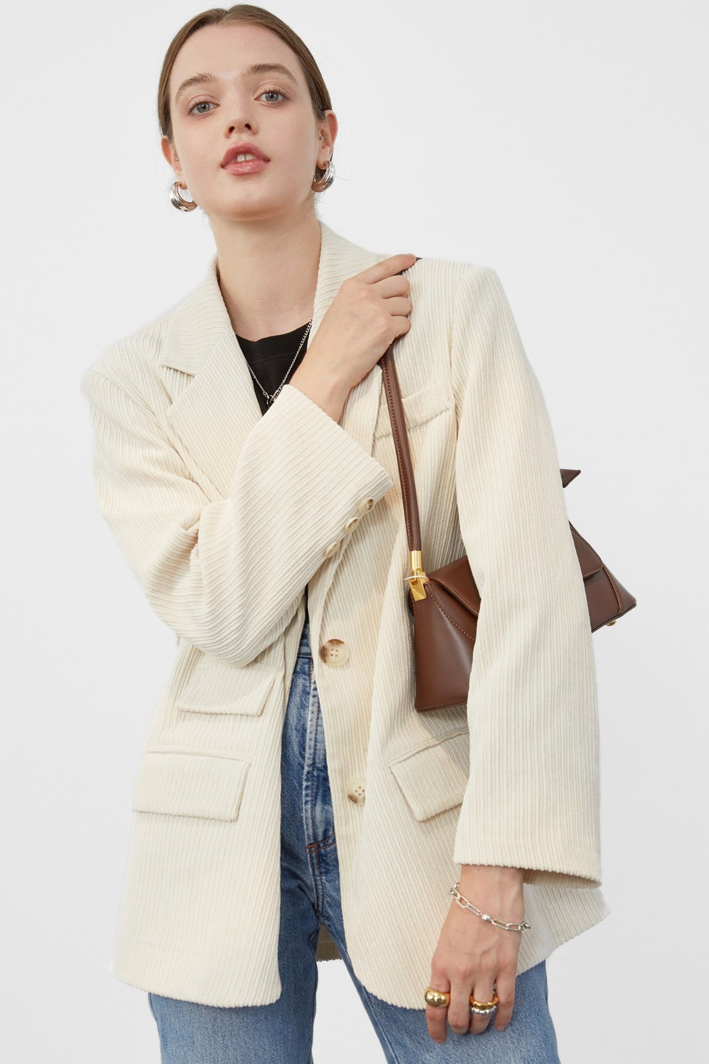 Draped Corduroy Jacket