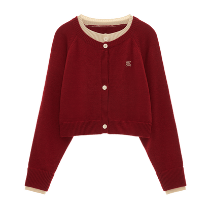 Hochschul Vintage Fake Zweiteiler Pulloverjacke 