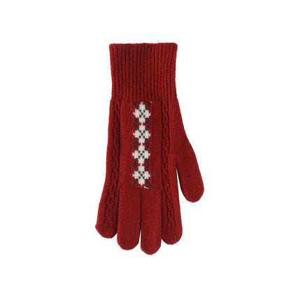 Fair Isle Wool Knit Gloves