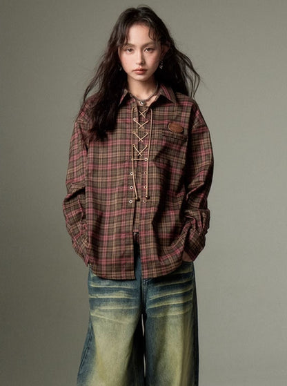 VINTAGE CHECKED LONG SLEEVE SHIRT