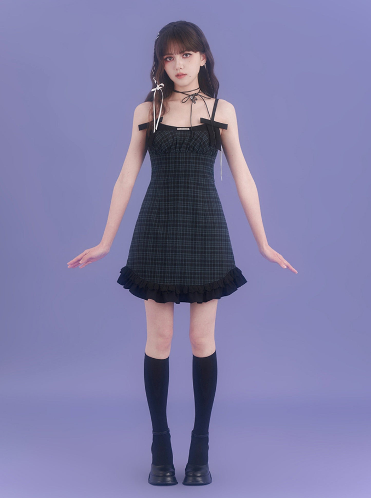 Checker Slimming Dress