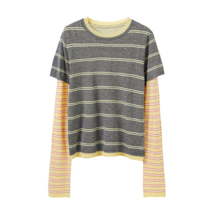 Sheep Wool Patchwork Knitted T-Shirt