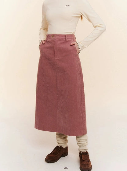 Retro A-Line Back Slit Hip Skirt