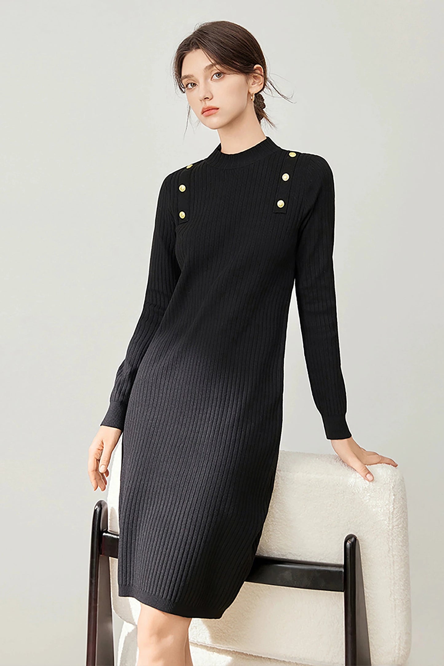 French Strait Knit Dress