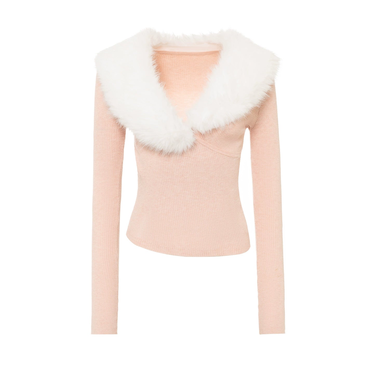 Velvet Peach Knit Sweater Set-Up