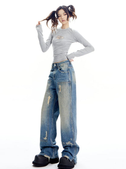 American Loose Wide Legs Jeans Pants