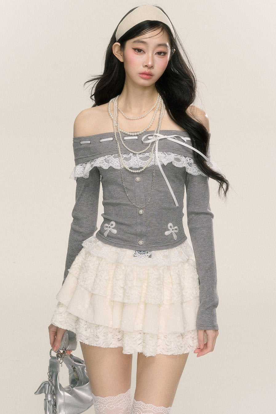 Rime Camellia Lace Long-Sleeve T-Shirt