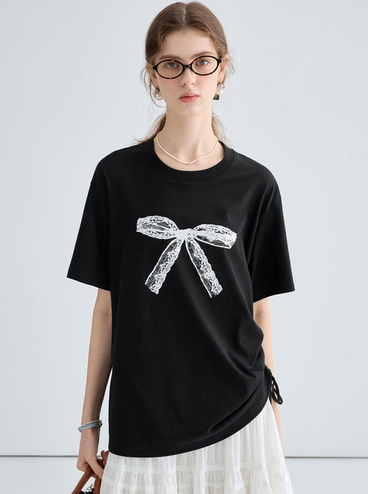 Fashion Bow Print Top