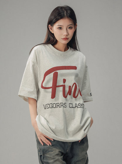 Retro Foam Print Crew Neck T-Shirt