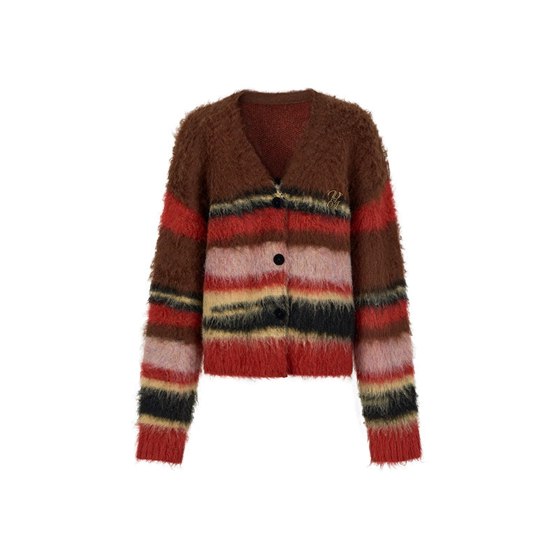 Brushed Color Stripe Cardigan