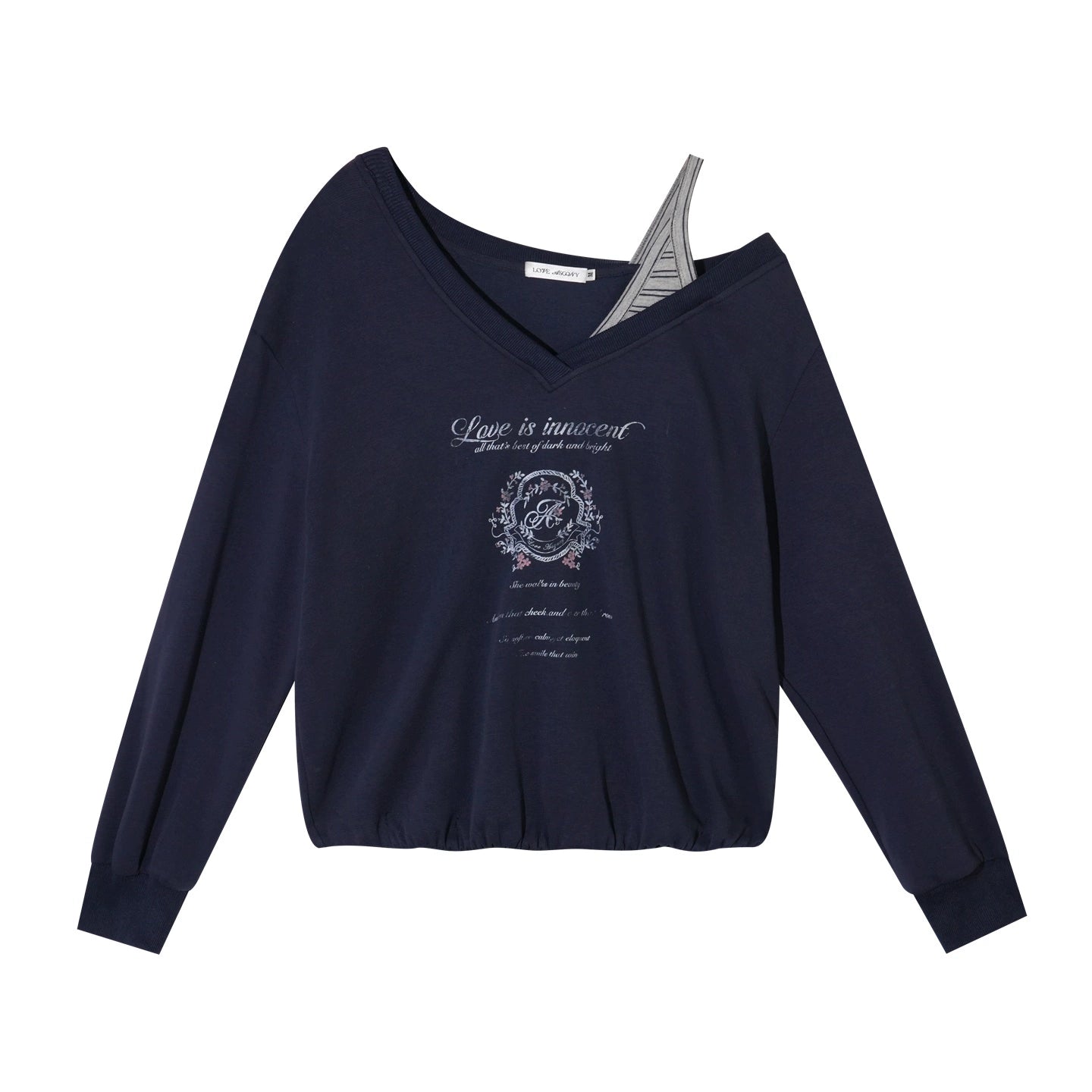 Asymmetrical Striped Patchwork Sweatshirt Set-Up