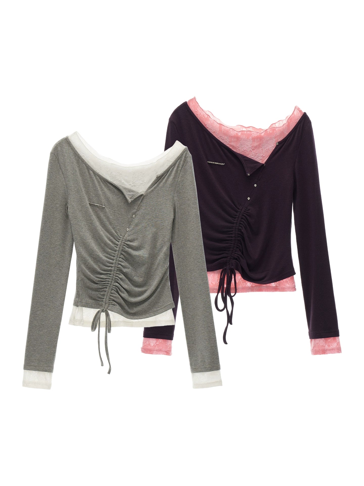 Slim Lace Sleeve T-Shirt