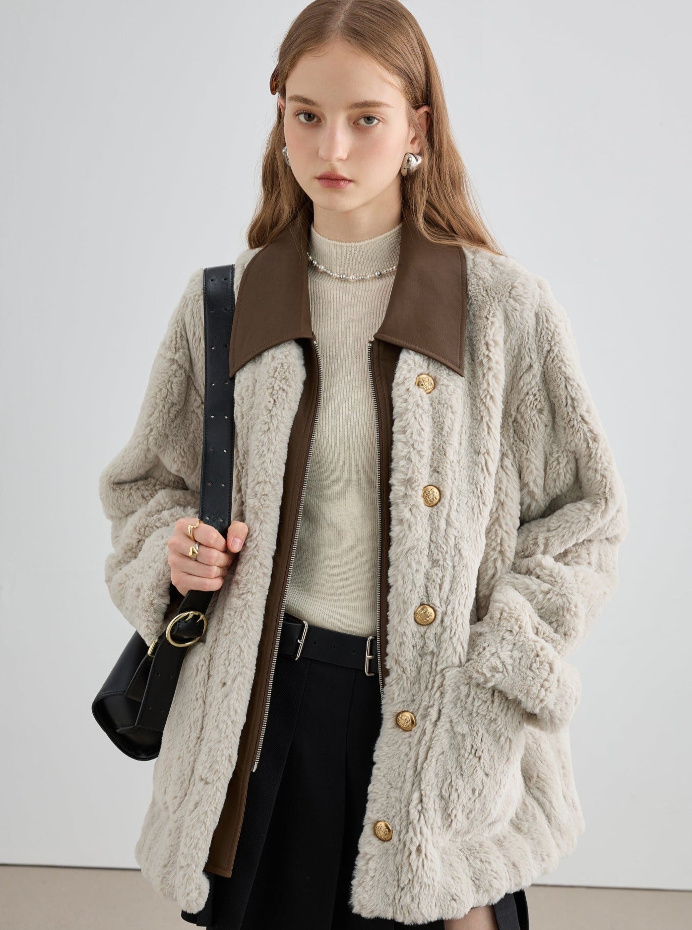 Fleece Warm Fur Integrated Short Jacket