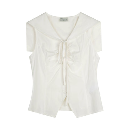 Collar Sleeveless Shirt