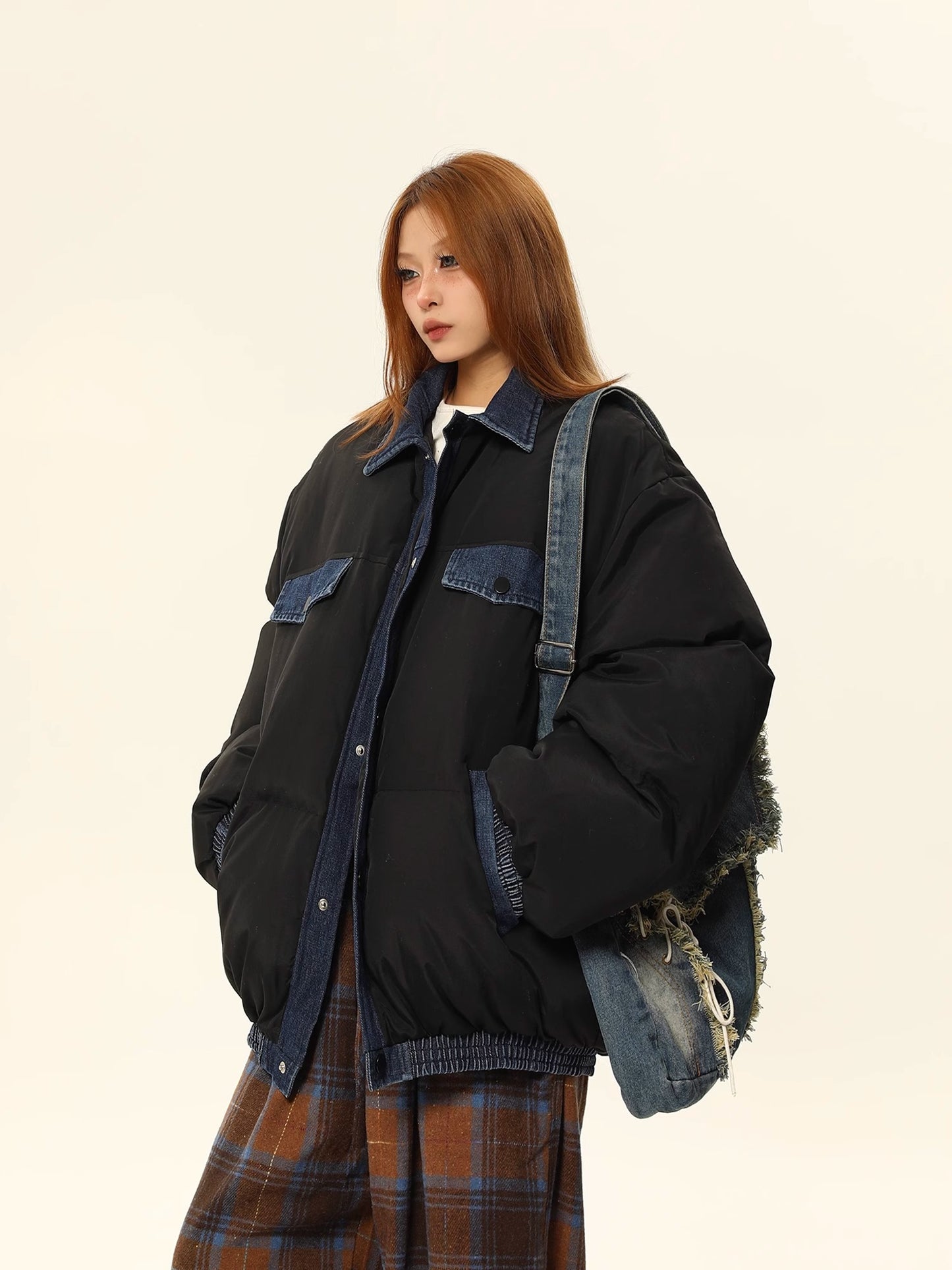 American retro thickened padded jacket
