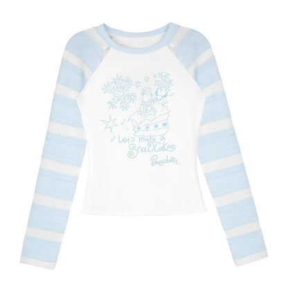 Energetic Striped Raglan Sleeve T-Shirt