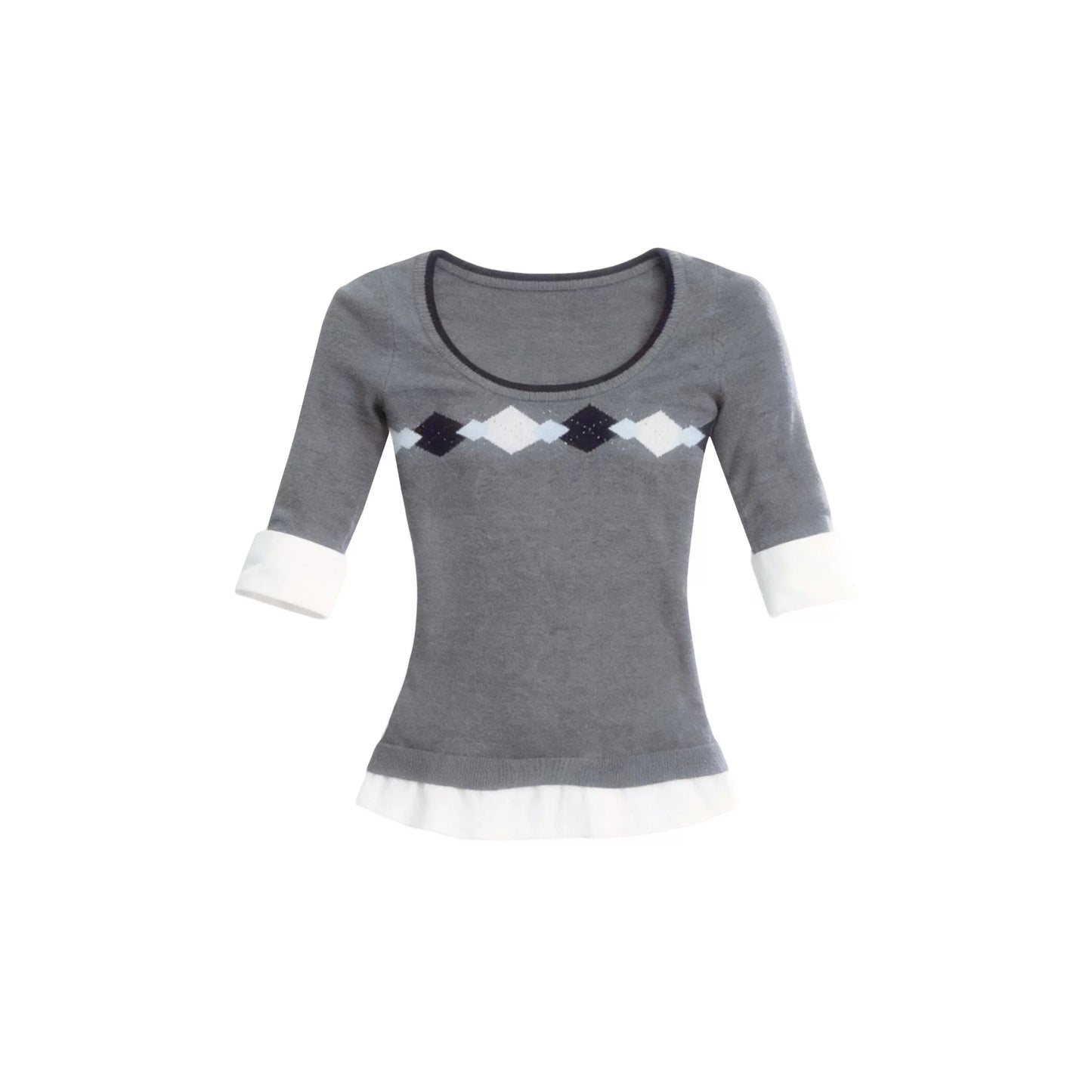 Retro Jacquard Knit Top Set-Up