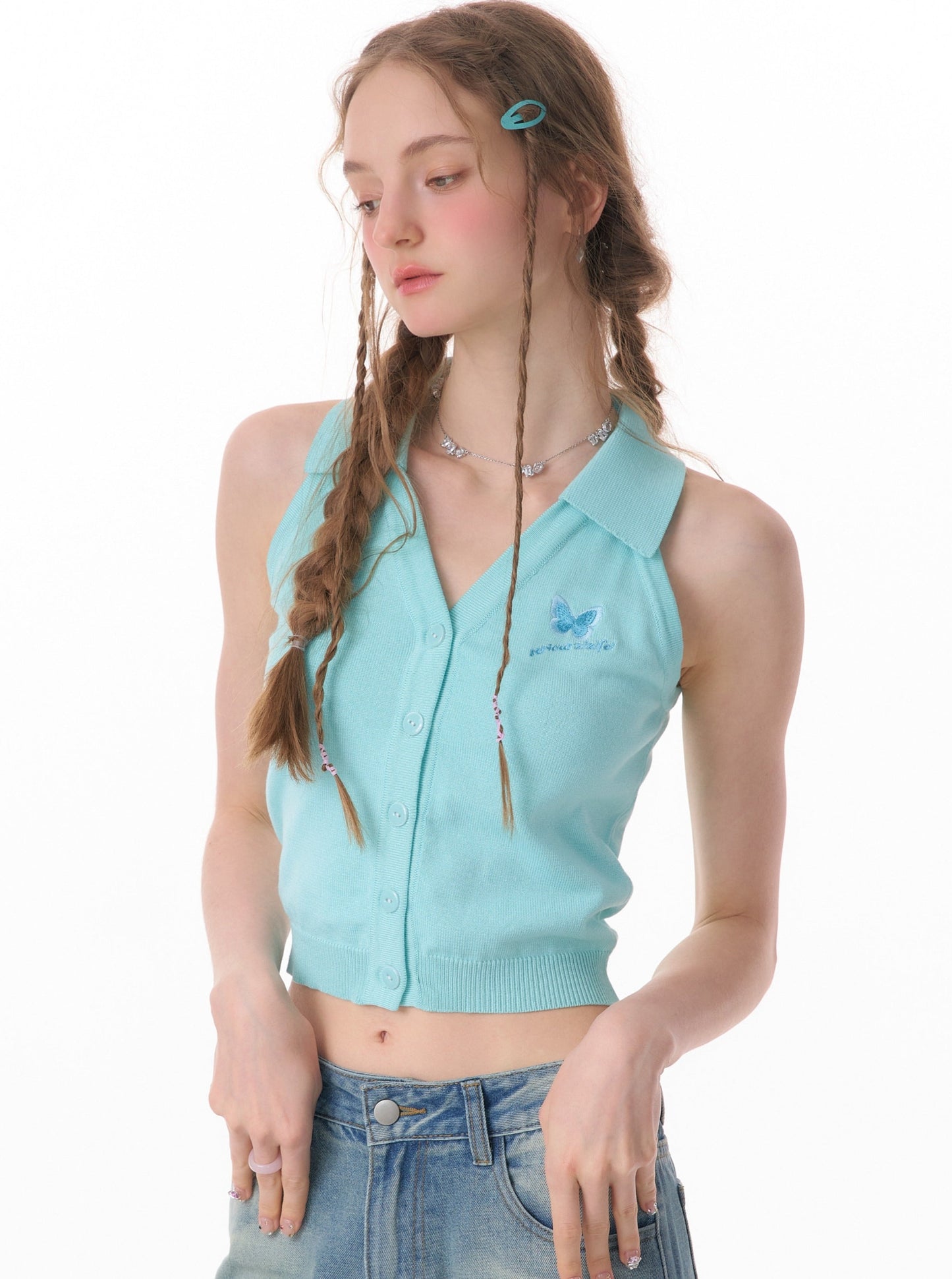 American Retro Butterfly Vest Top