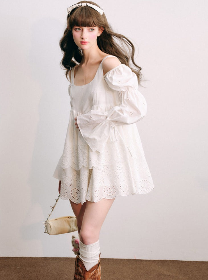 White Long Sleeve Dress