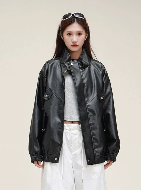 Loose Leather Jacket