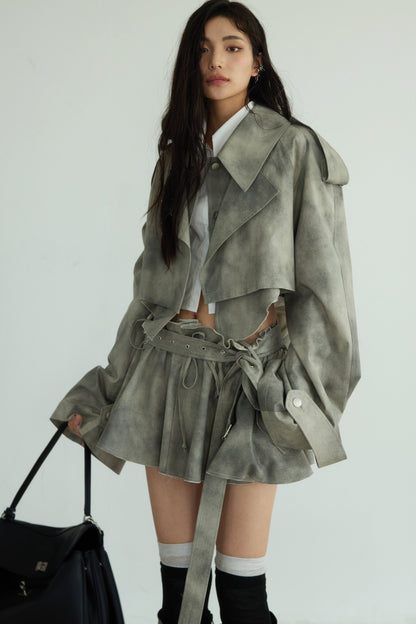 LOOSE SOIL-DYED TRENCH COAT