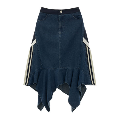 Vintage Irregular Denim Skirt