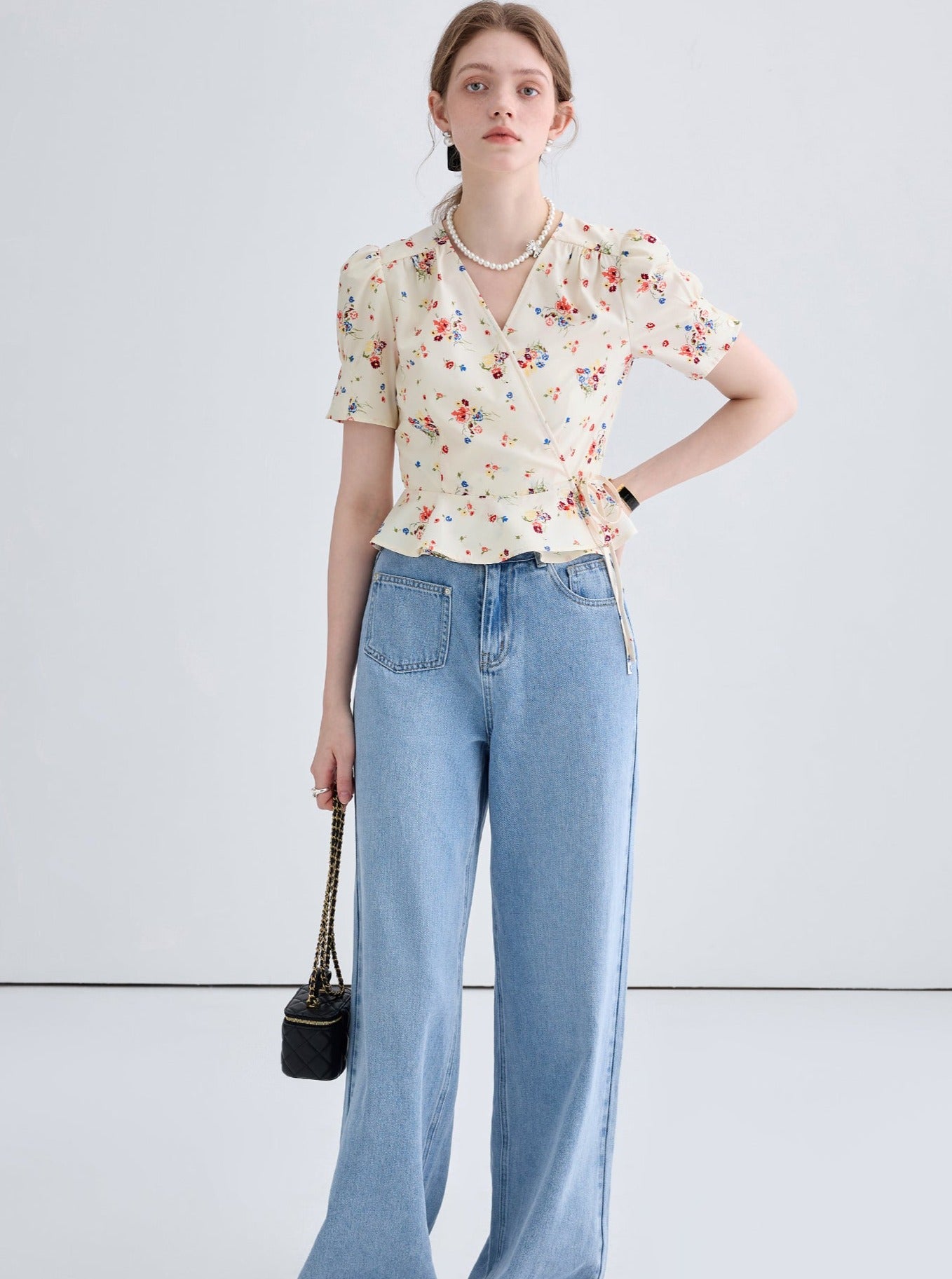 French Floral Slimming Shirt