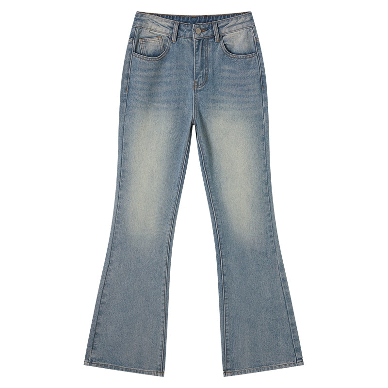 Retro V-Shaped High-Waisted Slim Jeans