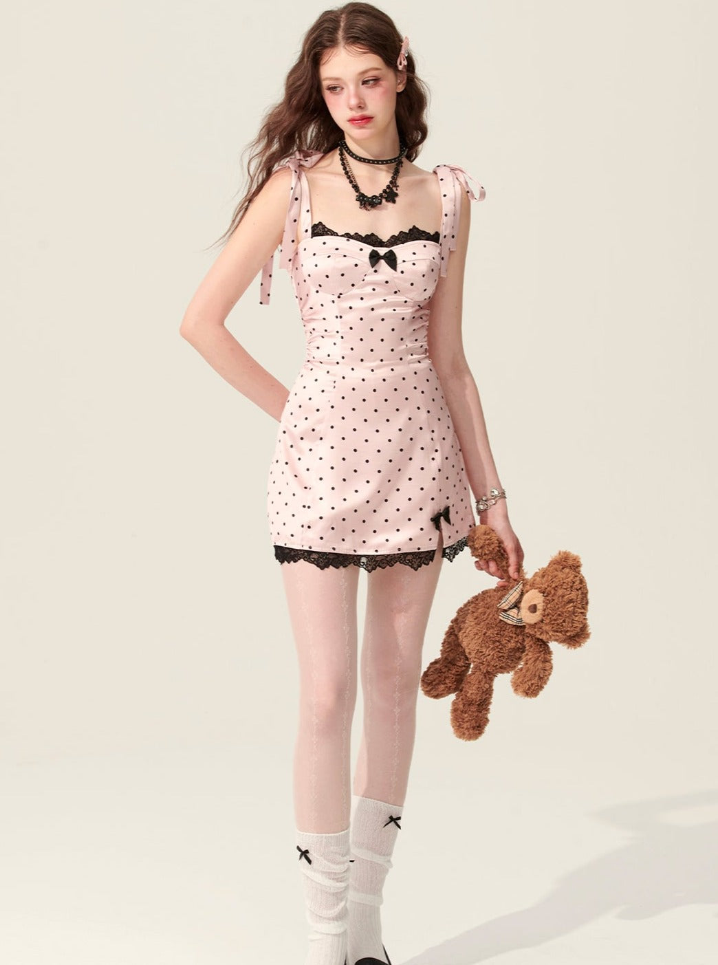 Pink Polka Dot A-Line Sundress