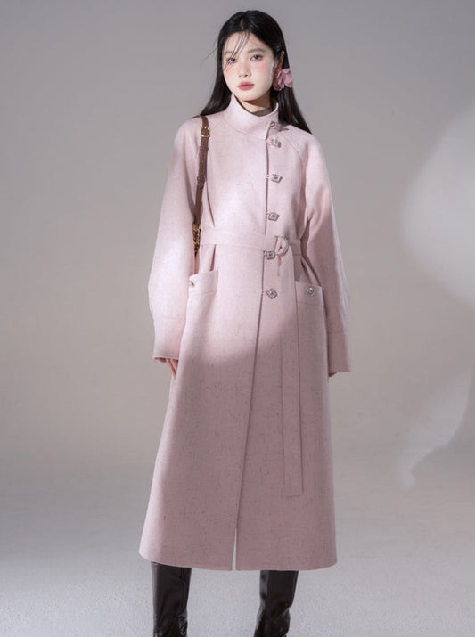 chimney collar mid-length jacket