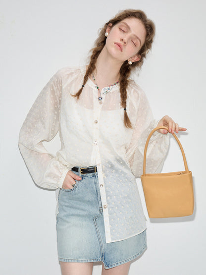 Tencel Embroidered Slim Shirt