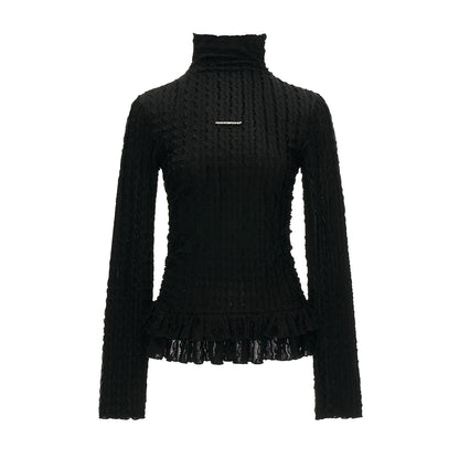 High-neck Slimming Long Sleeve Tee