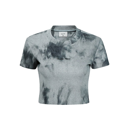 Vielseitiges dunkles Tie-Dye-Crop-Top