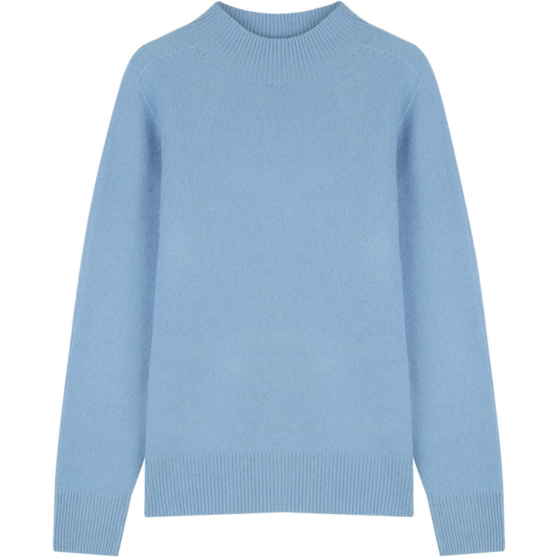 Ｗool semi-turtleneck tops