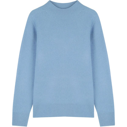 Wool semi-turtleneck tops