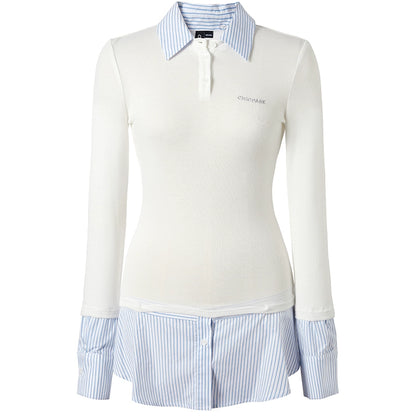 Fake Two-Piece Preppy Knit Sweater