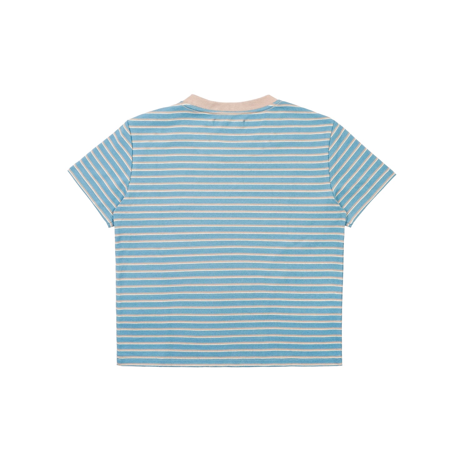 Contrast Double Collar Striped T-Shirt